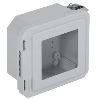 Caja Impermeable De Fibra De Vidrio, 6.77" (17.19cm) Alto x 6.77" (17.19cm) Ancho x 4.06" (10.31cm) Profundidad, Con Ventanilla, Listado UL/cUL, Hecho En EE.UU, Serie EnviroArmour®