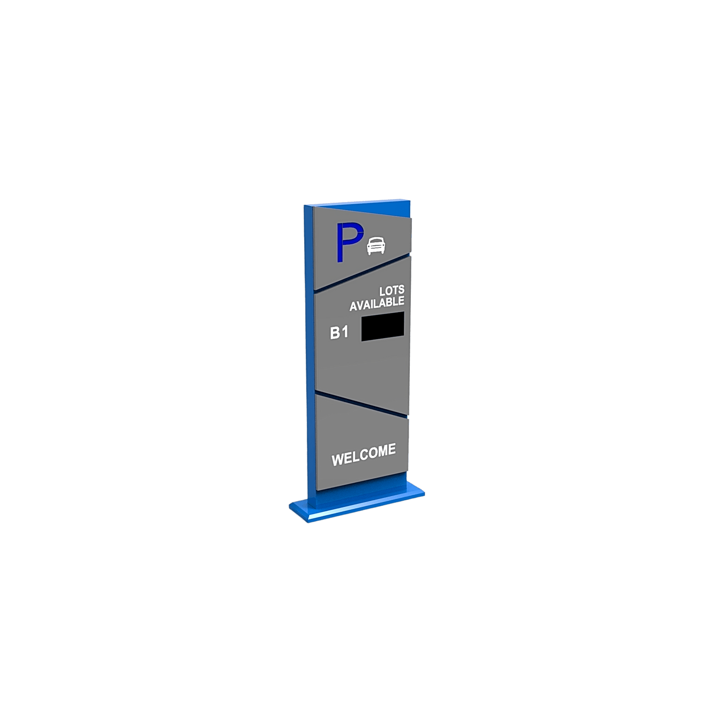 Pantalla Principal de Guía de Estacionamiento / 1 Módulo / Mensaje de Bienvenida / Uso con Aplicación de Guía de Estacionamiento