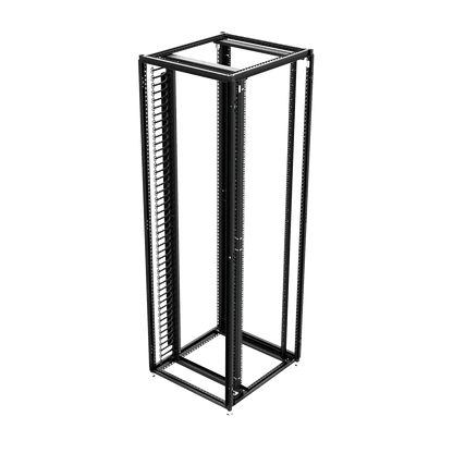 Organizador Vertical de Cables Rack 48 UR / Acero Negro / Sección 95x208 mm / Capacidad 726 Cables / Fijación Flecha 1.75 pulg