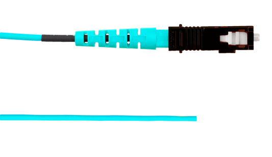 Pigtail de Fibra Óptica SC Simplex, Multimodo OM3 50/125, 900um, Color Aqua, 2 Metros (6.56 Pies)