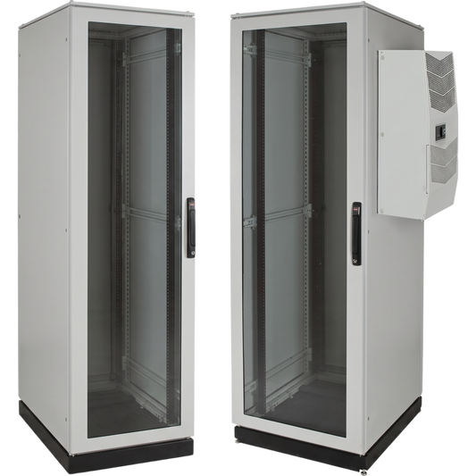 Gabinete de Telecomunicaciones ProLine V/D, 700 mm de Ancho, 800 mm de Profundidad, Compatible Con Aire Acondicionado Tipo G28, 42 UR, Color Gris Claro