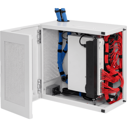 Gabinete de Pared L-Box 6U / Acero 1.9 mm / 914 x 610 x 313 mm (36x24x12 in) / Puerta L 120° / RAL 7035 / Rack 19"