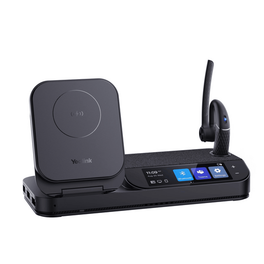 Auricular Bluetooth BH71 con Workstation de Yealink Con Pantalla Táctil de 3" con Cancelación de Ruido y Carga Inalámbrica para Smartphone