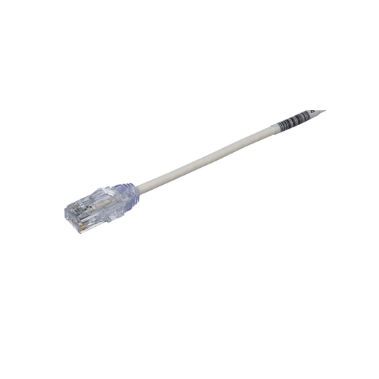 Cable de Parcheo TX6, UTP Cat6, Diámetro Reducido (28AWG), Color Blanco Mate, 3.35 Metros (11 Pies)