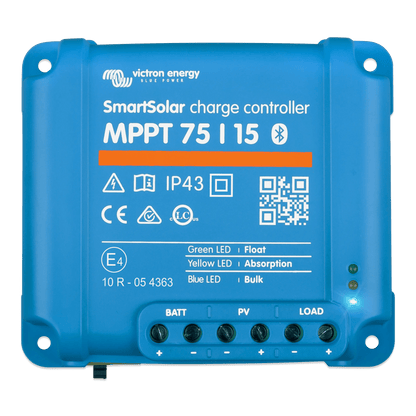 SmartSolar MPPT 75/15 / Controlador de Carga Solar MPPT 15A / 12/24 Vcc en baterías / IP43