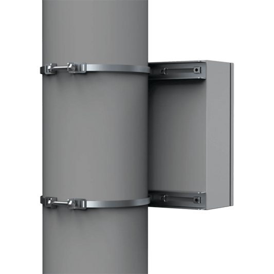 Kit de Fijación para Postes / Enclosure Pole Fixation / Acero Galvanizado / Carga Máxima 900 N / Diámetro Poste 80-250 mm (3.15-9.84 in) / 2 Perfiles + Accesorios