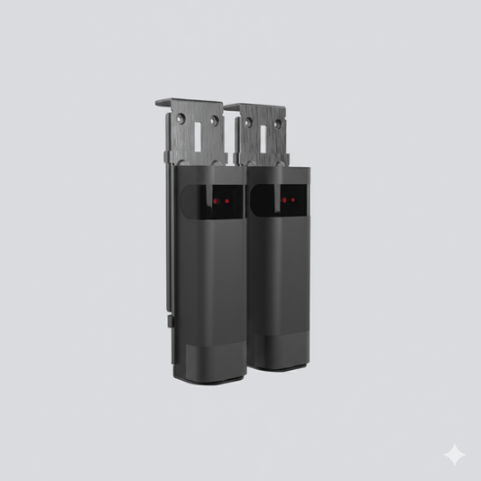 Haz Infrarrojo Inalámbrico ACCESS-PHW / Transmisor y Receptor Photo Beam / Triple Frecuencia 409-458 MHz / Alcance 20 Metros / Batería Litio 2300mAh / IP54 / Ajuste Angular -90° a +90° / Compatible Puertas Seccionales, Enrollables, C