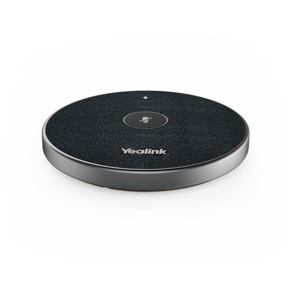 Micrófono inalámbrico 360° VCM36W-PACKAGE de Yealink para videoconferencias, con amplio alcance y cancelación de ruido.