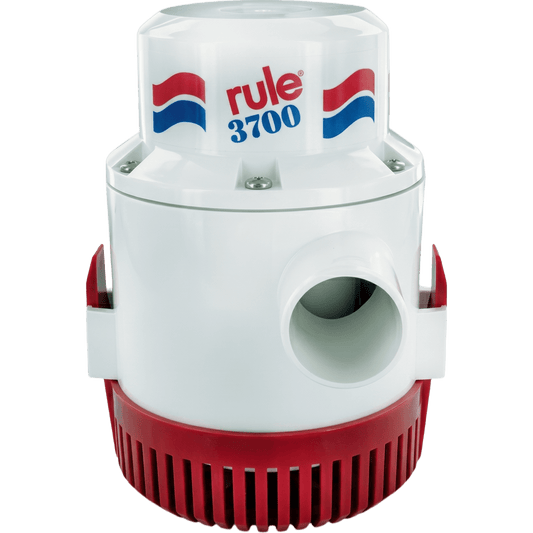Bomba de Achique Sumergible Rule 15A / 3,700 GPH / 32V CD / Motor de Alta Eficiencia / Ejes de Acero Inoxidable / Protección Térmica TCO / Certificación CE e ISO 8849