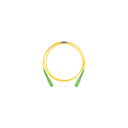 Jumper de Fibra Optica Monomodo 9/125 OS2, SC/APC-SC/APC Simplex, OFNR (Riser), Color Amarillo, 5 Metros (16.40 Pies)