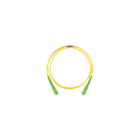Jumper de Fibra Optica Monomodo 9/125 OS2, SC/APC-SC/APC Simplex, OFNR (Riser), Color Amarillo, 5 Metros (16.40 Pies)