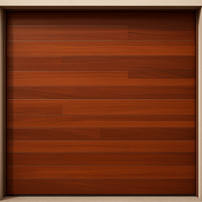 Puerta de Garage de Alta Calidad / Estilo Americano / Acabado Laminado PREMIUM / Color Madera Clara / 12x9 Pies.