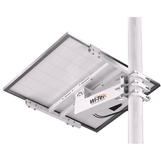Soporte/Montaje para Panel Solar WI-BRKP133 para Postes / Estructura Galvanizada SGCC 2 mm / Ajuste Ángulo 0-75° / Compatible Postes Redondos 76-133 mm y Cuadrados 50-130 mm / Paneles hasta 900 mm Ancho y 35 mm Grosor / Resistente Corrosi&o