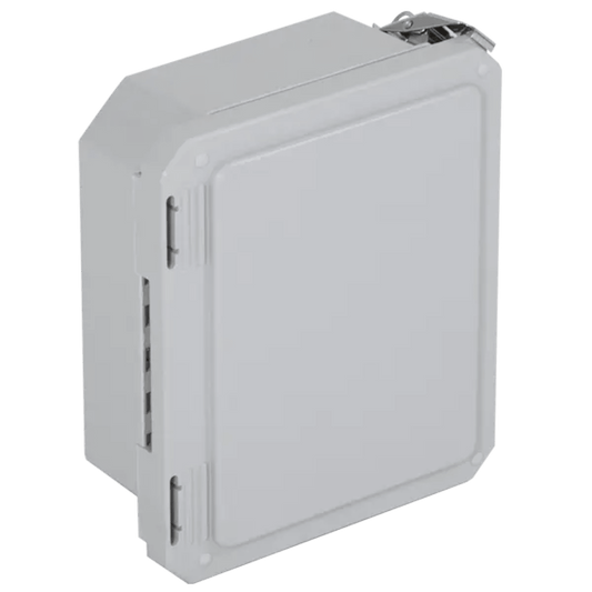 Caja Impermeable De Fibra De Vidrio, 8.77" (22.27cm) Alto x 6.77" (17.19cm) Ancho x 4.06" (10.31cm), Sin Ventanilla, Listado UL/cUL, Hecho En EE.UU, Serie EnviroArmour®