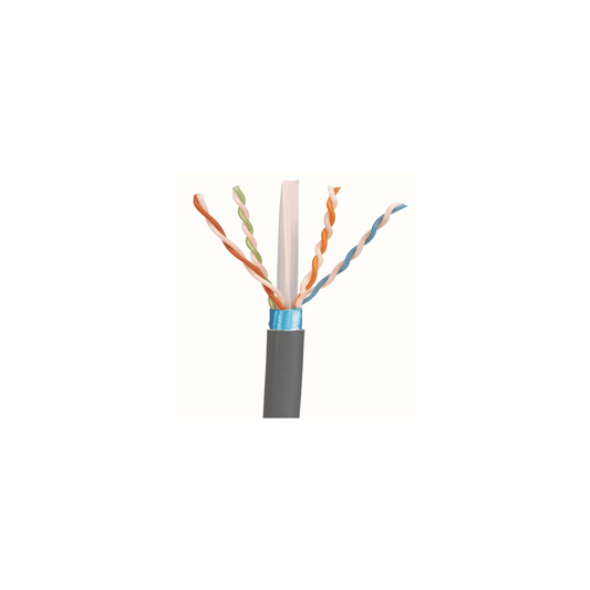 Bobina de Cable Blindado F/UTP de 4 Pares, Cat6A, Soporte de Aplicaciones 10GBase-T, LSZH (Libre de Gases Tóxicos), Color Gris, 305 Metros (1000 Pies)