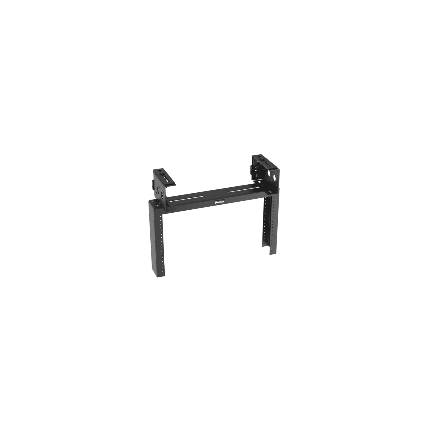 Rack de Distribución Aéreo de 2 Postes PanZone®, Rieles Roscados #12-24, de 6 UR, Color Negro