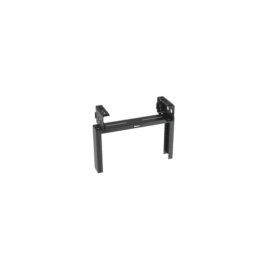 Rack de Distribución Aéreo de 2 Postes PanZone®, Rieles Roscados #12-24, de 6 UR, Color Negro