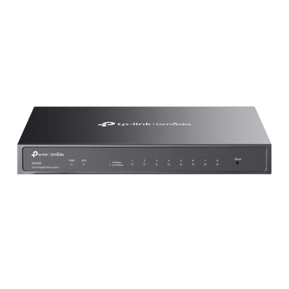Switch Administrado Gigabit 8 Puertos / Omada SDN / 16 Gbps Capacidad Switching / Gestión Cloud y Local / VLAN / QoS / ACL / Sin Ventiladores / Montaje Pared-Escritorio