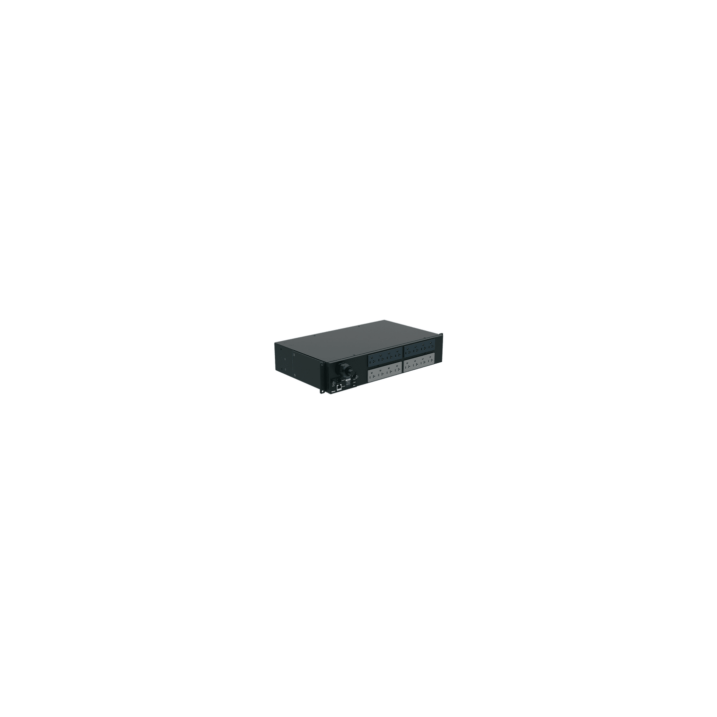 PDU Monitoreable (MI) para Distribución de Energía, Enchufe de Entrada NEMA L5-30P, Con 16 Salidas 5-20R, Horizontal 19 in, 120 Vca, 30 Amp, 2 UR