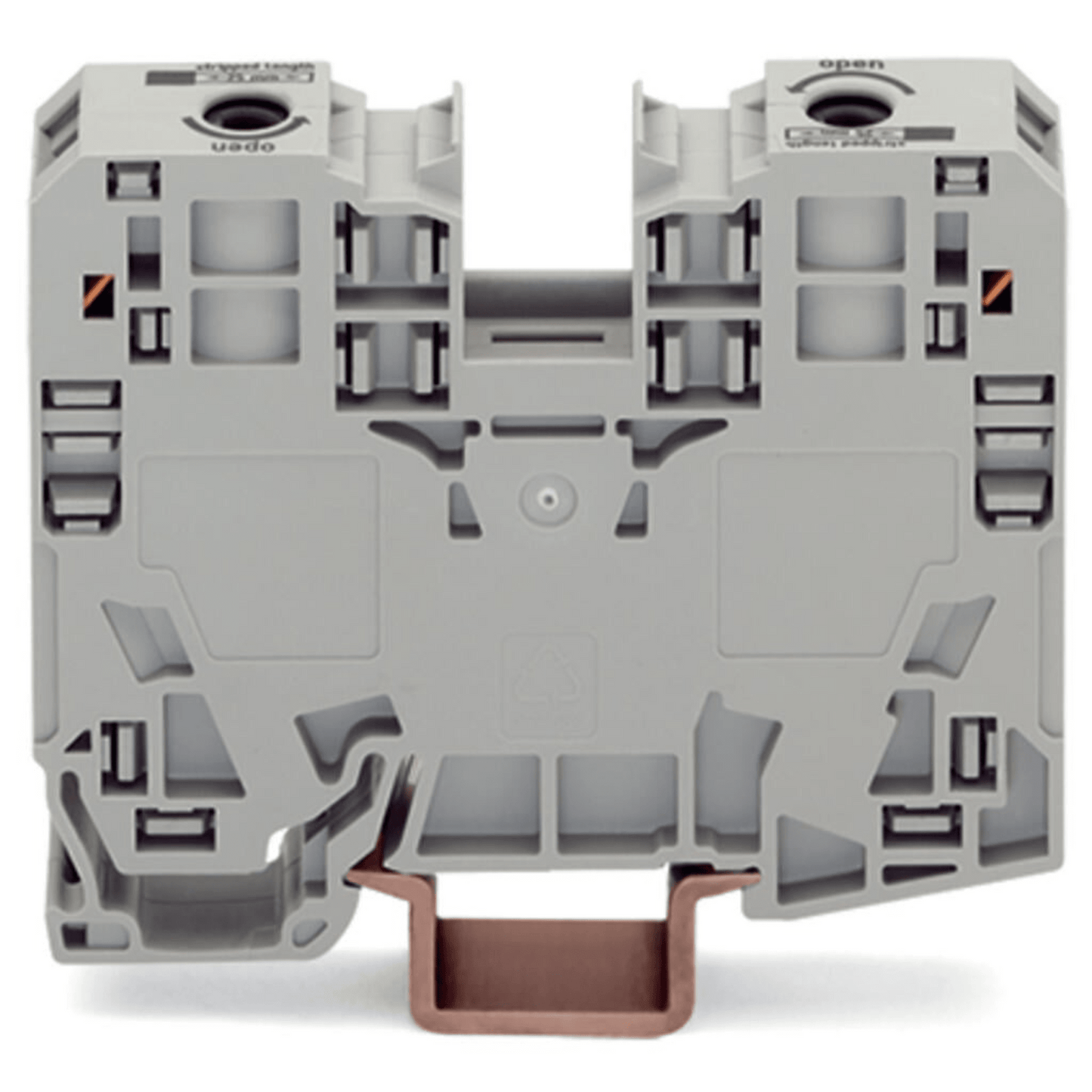 Borna de Paso, 35 mm², POWER CAGE CLAMP, 125 A, 1000 V, Montaje Carril DIN 35x15, Gris, Para Conductores 6-35 mm², Conectores Laterales, Marcaje Lateral