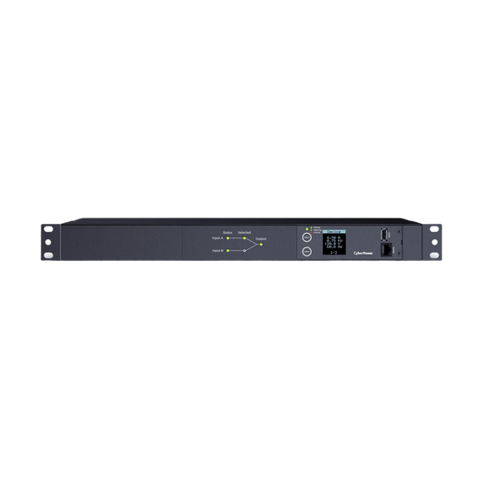 PDU ATS (Fuente Redundante Auto-transferible) Medible, Para Distribución de Energía, 2 Entradas 120 Vca NEMA5-15P, Con 10 Salidas NEMA 5-15R, Horizontal 19in, 1UR