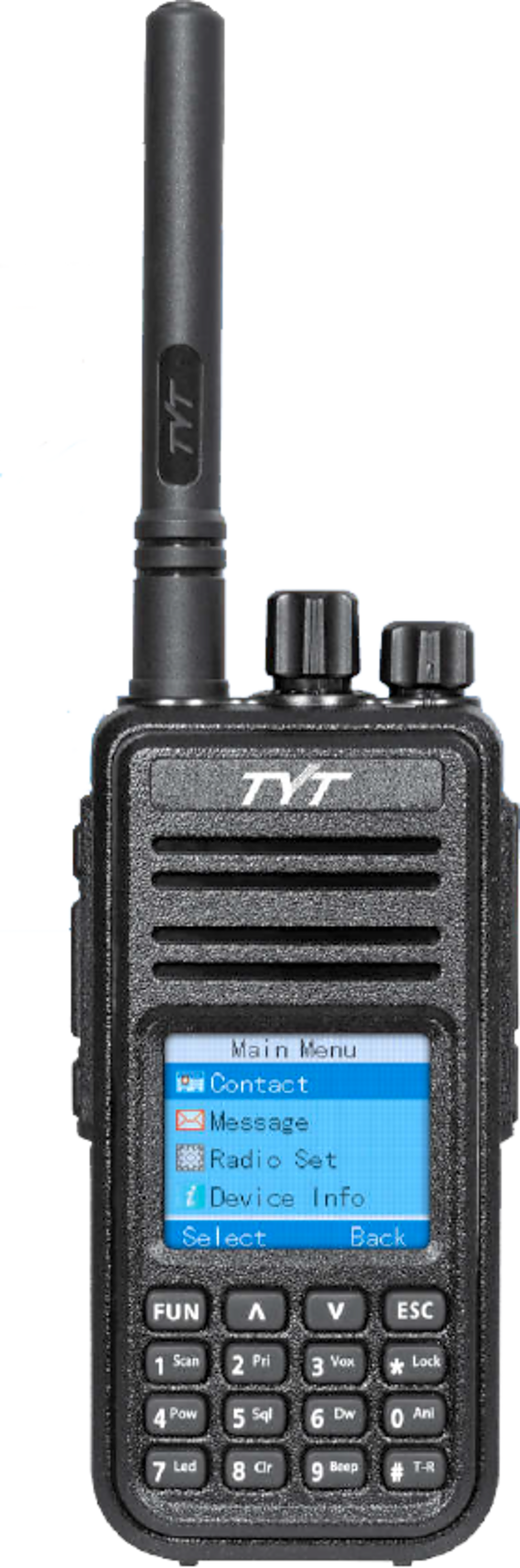 Radio Digital Portátil MD-380, UHF 400-480MHz / VHF 136-174MHz, 1000 Canales, 5W VHF / 4W UHF, Batería 2000mAh, Encriptación, Compatibilidad Digital/Analógico, Protocolo ETSI TS 102 361, DTMF