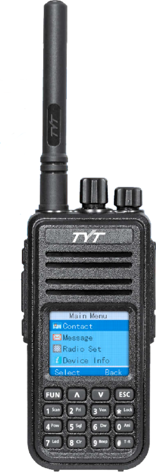 Radio Digital Portátil MD-380, UHF 400-480MHz / VHF 136-174MHz, 1000 Canales, 5W VHF / 4W UHF, Batería 2000mAh, Encriptación, Compatibilidad Digital/Analógico, Protocolo ETSI TS 102 361, DTMF