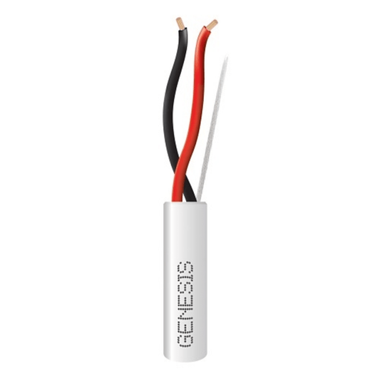 Bobina de 305 Metros (1000 Pies) de Cable 2 x 18 AWG / Plenum / Blanco / Para aplicaciones en Alarmas de intrusión, Control de acceso, Interfonos, TV porteros, Automatizacion, Audio y Voceo.
