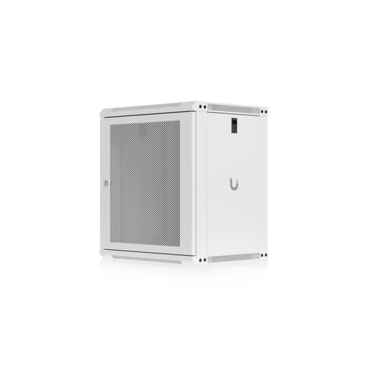UACC Rack Cabinet 12U (550x 450 mm) - Gabinete Cerrado para Montaje en Pared con Puerta Frontal Perforada, Totalmente Ensamblado con Ventiladores Integrados y Paneles Removibles