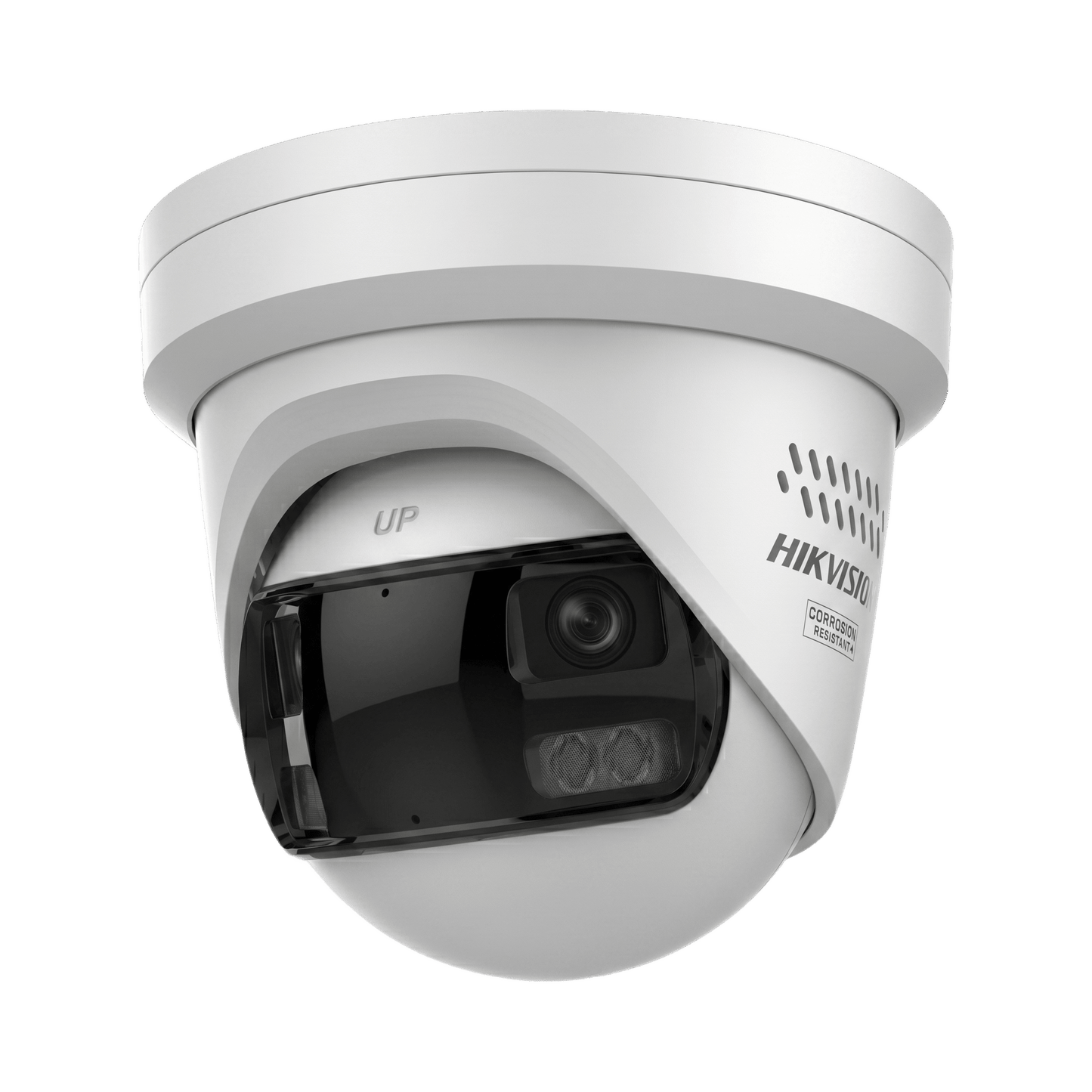 [PROTECCIÓN ACTIVA] Turret IP Panorámica 8 Megapixel / 180° / Imagen a Color 24/7 / PoE / WDR 130° / IP67 / ACUSENSE / Protección Activa (Luz Estroboscópica y Alarma Audible) / MicroSD
