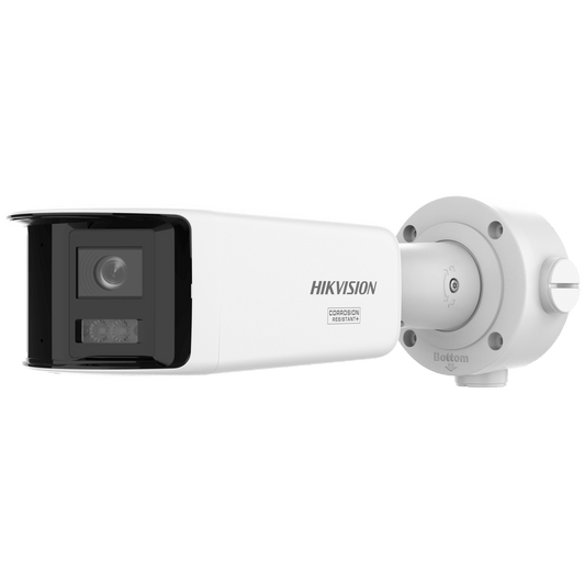 [ PROTECCIÓN ACTIVA ] Bala IP Panorámica 8 Megapixel / 180° / Lente 2.8 mm / Imagen a Color 24/7 / PoE / WDR 130° / IP67 / ACUSENSE / Protección Activa (Luz Estroboscópica y Alarma Audible) / 40 mts Luz Blanca /ACUSEEK
