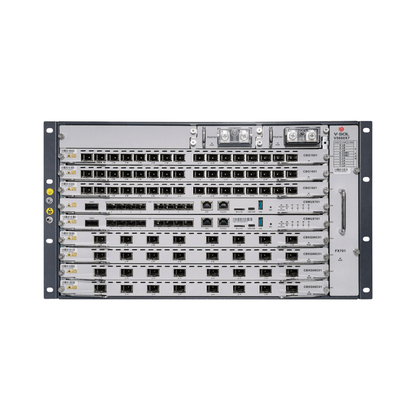 OLT Modular tipo Chasis GPON/XGS-PON Combo, 7 Ranuras de Servicio, Incluye 1 Tarjeta de Servicio de 16 puertos GPON