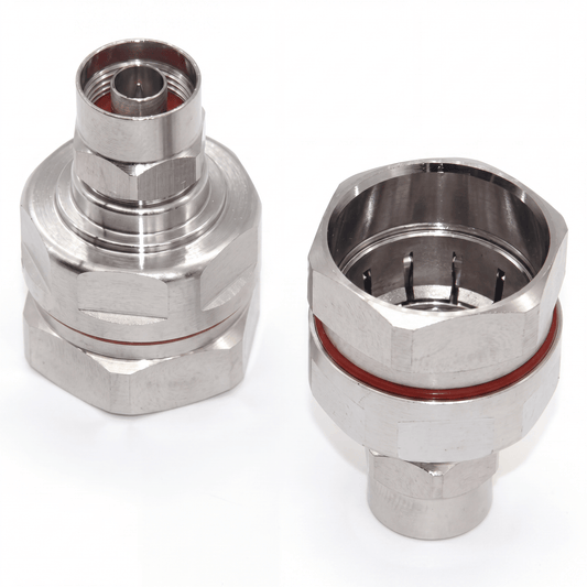 Conector N-Macho / 50 &Omega; / DC~3 GHz / PIM3 ≤ -155 dBc / IP67 / Cable 7/8" / Chapado Tri-Alloy / PTFE