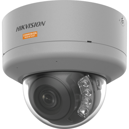 Domo IP 8 Megapixel / Lente Mot. 2.7 a 13.5 mm / Polimero Anticorrosivo (Ideal para Zonas Costeras o Alta Salinidad) / ColorVu / Dual Light (40 mts IR + 40 mts Luz Blanca) / WDR 130 dB / Exterior IP68 / IK10
