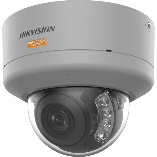 Domo IP 8 Megapixel / Lente Mot. 2.7 a 13.5 mm / Polimero Anticorrosivo (Ideal para Zonas Costeras o Alta Salinidad) / ColorVu / Dual Light (40 mts IR + 40 mts Luz Blanca) / WDR 130 dB / Exterior IP68 / IK10