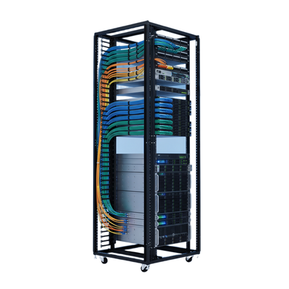 Organizador Vertical de Cables para Rack 45 UR (79 in) / Acero Negro RAL 9005 / Sección 95x208 mm (3.7x8.2 in) / Capacidad 726 Cables / Dedos cada 1.75 pulg / ProLine S1 HOFFMAN