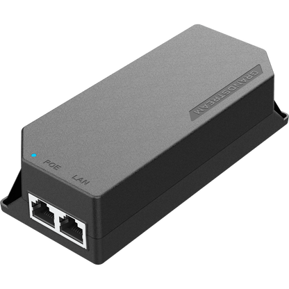 PoE Injector Grandstream 30W MultiGigabit / Compatible con IEEE 802.3af/at / 1x 2.5Gbps RJ45 LAN IN / 1x 2.5Gbps RJ45 LAN OUT con PoE 30W / 100~240VAC / 54VDC / Plug-and-Play / FCC, CE, RCM, IC