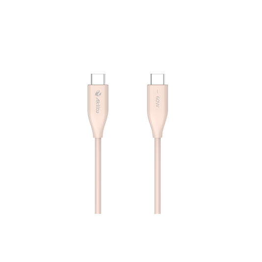 Cable de Carga USB-C a C / 1.5 Metros (4.92 Pies) / Tecnología GaN (Nitruro de Galio) / Fast-Charging / Potencia 60W / Velocidad Transferencia 480 Mbps / Material Silicona No Tóxica / Conector Aluminio Anodizado