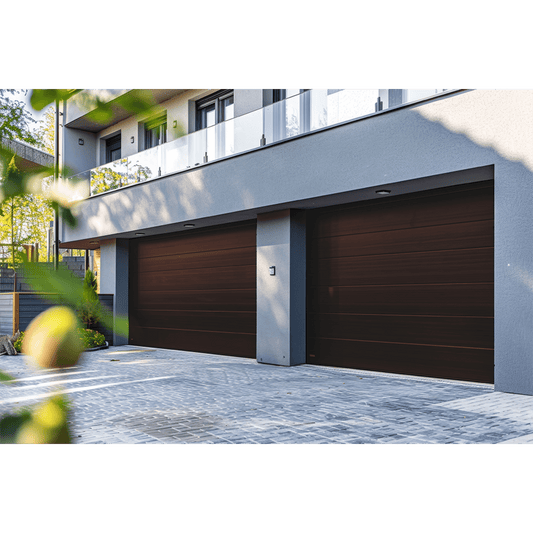 Sección para puerta de Garage / Lisa / Imitacion Madera / BLACK WALNUT/ Para GARAGE108B / Estilo Americana.