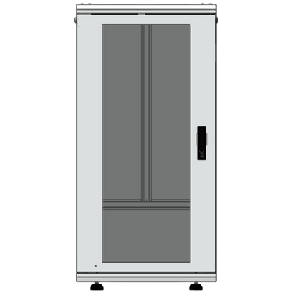 Gabinete Rack 24 Unidades / 19 Pulgadas / Puerta de Cristal / Piso / Acero Calibres 16-18-20 / 750 Kg Carga / 600x605x1190 mm (23.6x23.8x46.9 in) / Vidrio con Cerradura