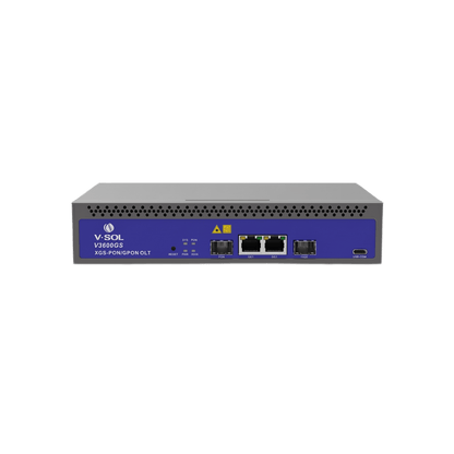 OLT de 1 puerto Combo GPON/XG(S)PON con 3 puertos Uplink (2 puertos Gigabit Ethernet + 1 puerto SFP/SFP+), hasta 128 ONU/ONT
