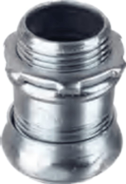 Conector de Compresión de Acero Galvanizado para Pared Delgada de 1/2" ( 13 mm).
