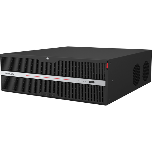 [Doble Poder de Decodificación] NVR 32 Megapixel (8K) / 128 Canales IP / AcuSense / ANPR / Conteo de Personas / 16 Bahías de Disco Duro / 2 Tarjetas de Red / Soporta RAID con Hot Swap / 2 HDMI en 8K / POS / Alarmas I/O  / Smart Search