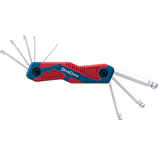 Juego de 8 Llaves Hexagonales Milimétricas con cabeza Redonda y porta llaves  tipo navaja.