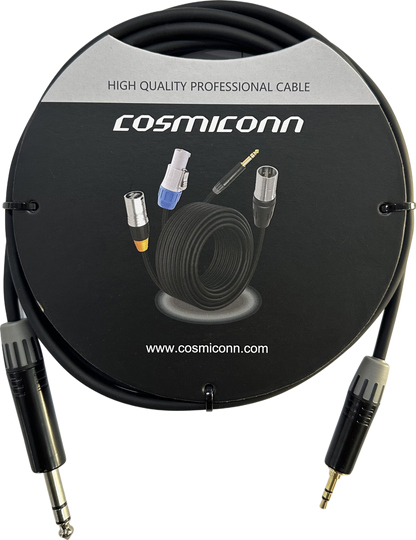 Cable 6.35mm a 3.5mm, conectores color negro MP3X-B - MTP3C-BG, length 3m