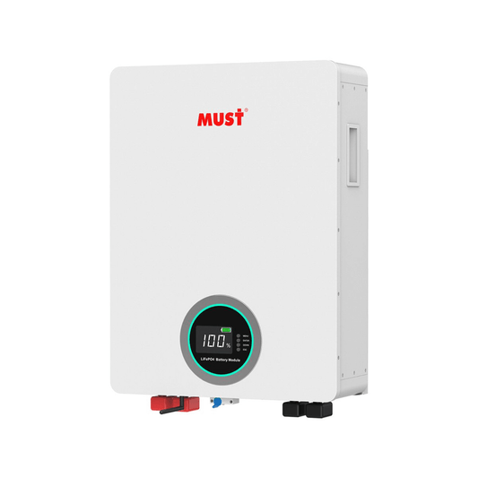 Batería de Litio Ferrofosfato LiFePO4  100Ah 51.2V / Tecnología LFP Cobalto Free/ ≥6000 Ciclos Vida Útil / BMS Inteligente Integrado / Comunicación CAN-RS485-WiFi / 5 Años Garantía