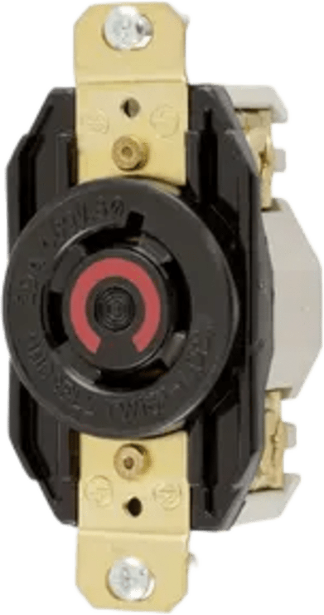 Receptáculo con Bloqueo de Media Vuelta Industrial 20 A 480 V CA /3 Polos 4 Hilos / Nema L16-20R / Color Negro.