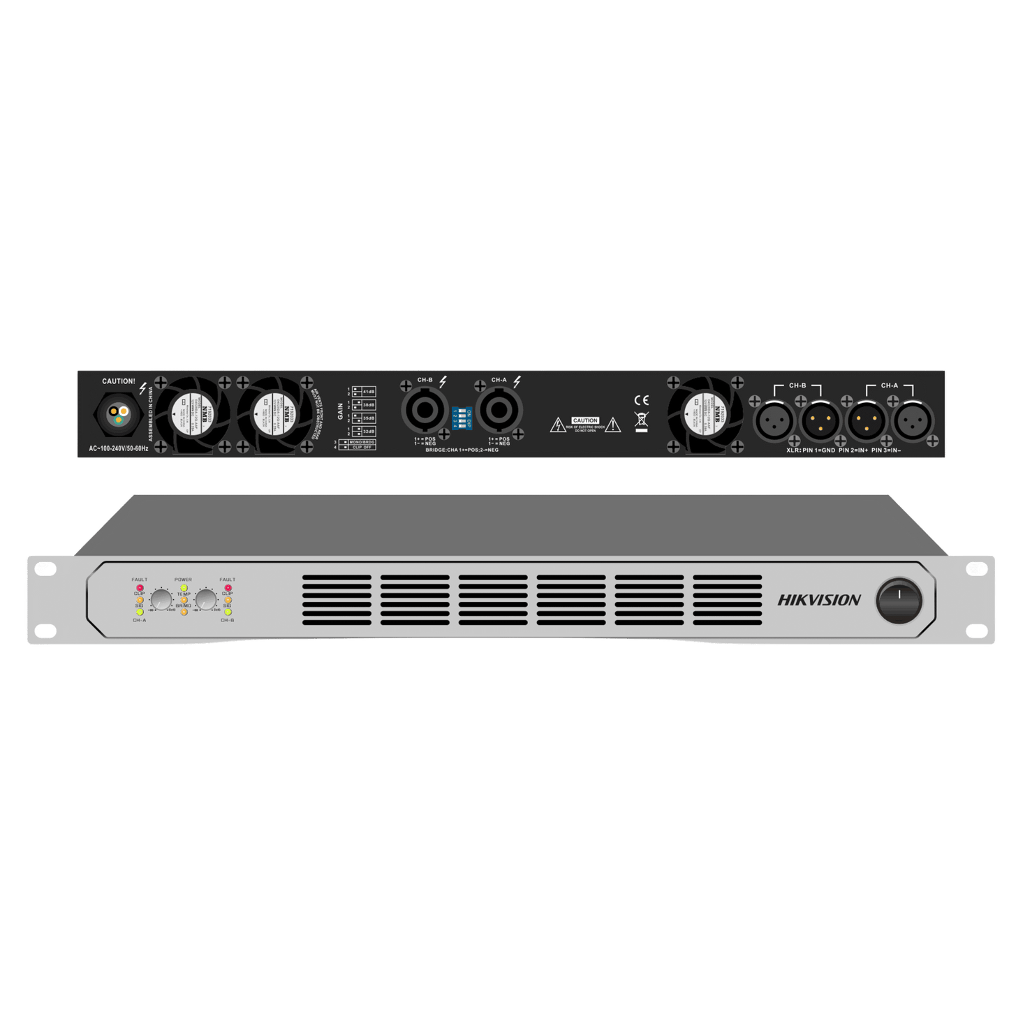Amplificador de Potencia Profesional  / 250W 2-Zonas / Clase D / Eficiencia 90% / Modos Estéreo y Puente / PFC de Banda Ancha / Protección Integral / 1U Compacto
