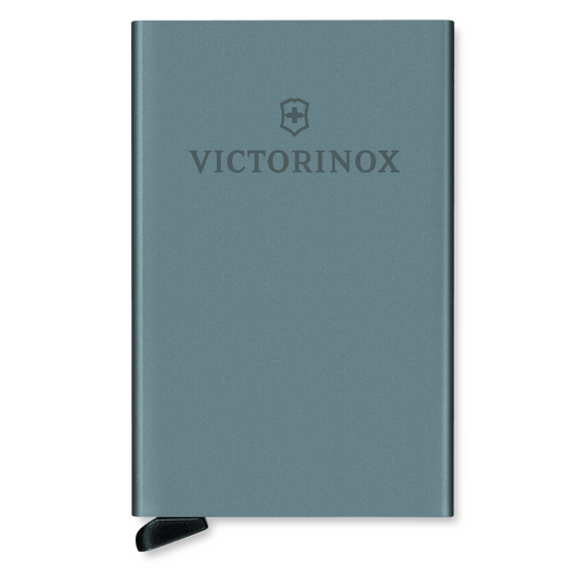 Tarjetero / Almacenamiento Seguro 4-6 Tarjetas / Aluminio Duradero / Protección RFID / Sistema Deslizamiento Patentado / Color Gris.
