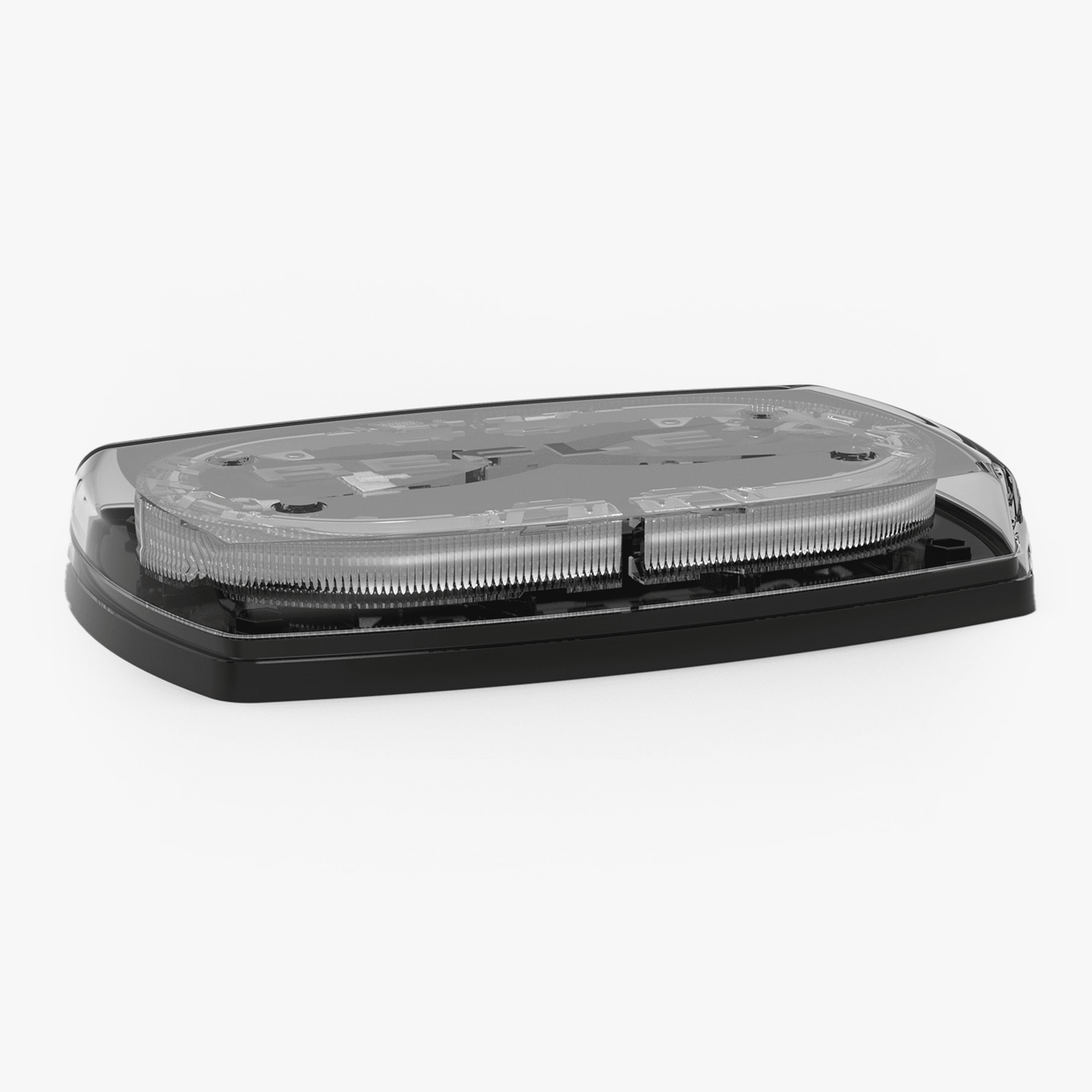 Mini torreta de 48 LED 10" Ámbar/Claro, Lente Transparente, Cableado